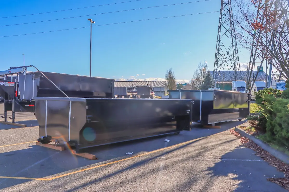 Roll-off dumpster ready for waste disposal at job site for Cleanout Dumpster Rental in Vergennes